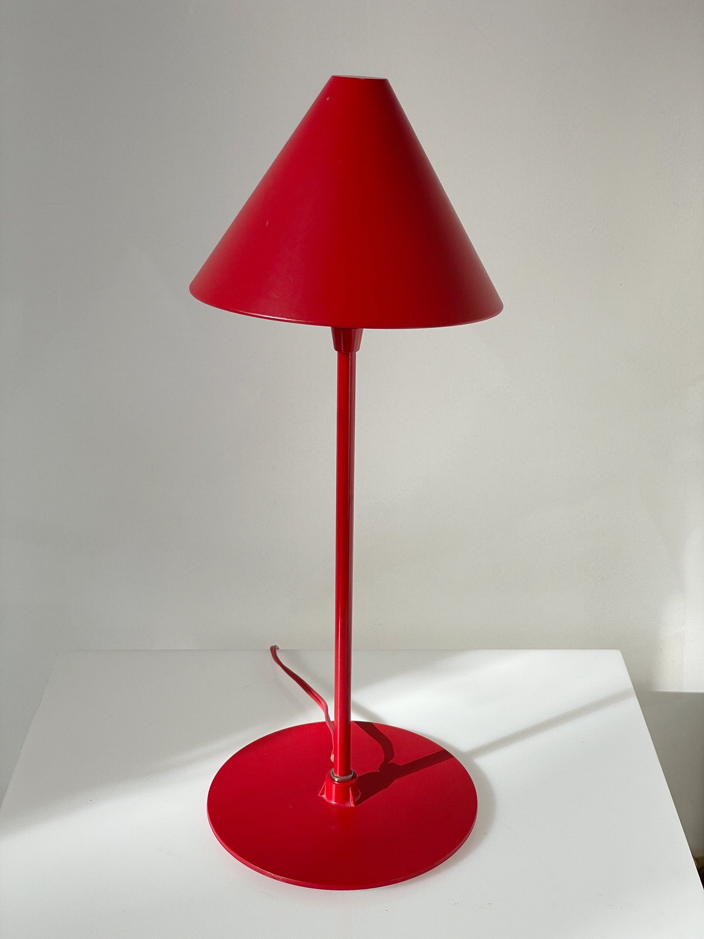 Red post modern lamp