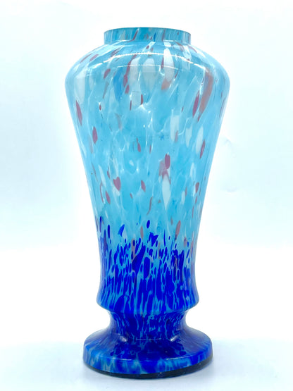 Large Art Deco Czech splatter vase