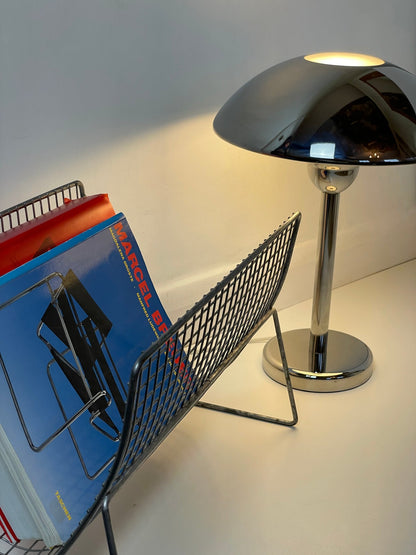 Large chrome space age lamp