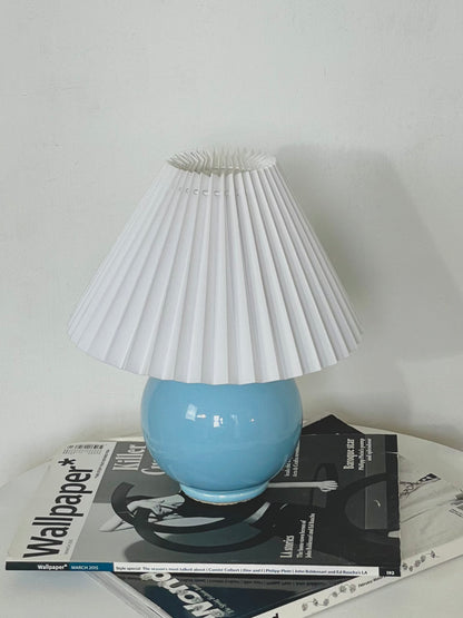 Baby blue ceramic ball lamp