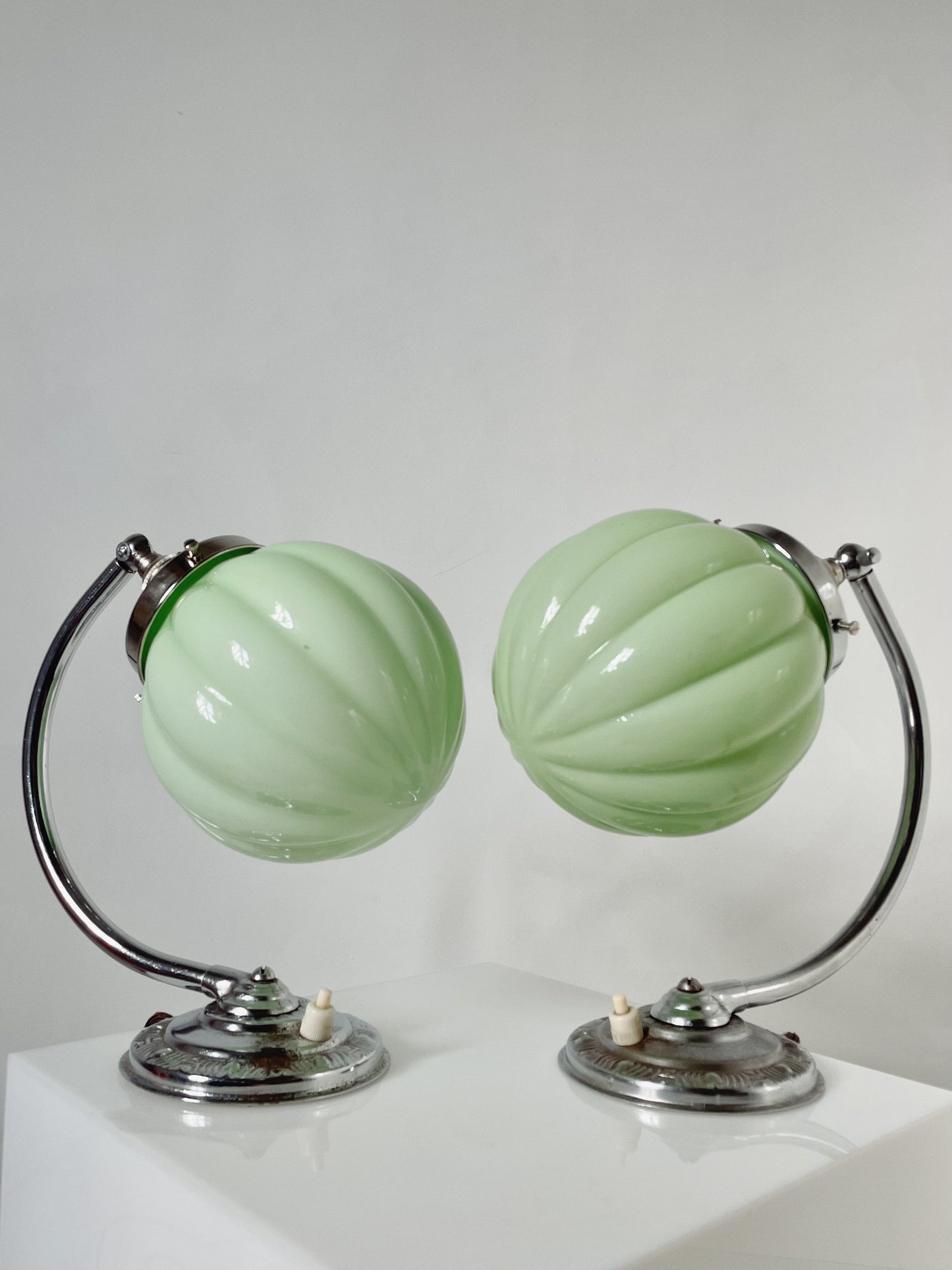 Mint green art deco lamp