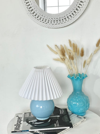 Baby blue ceramic ball lamp