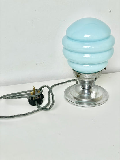 Baby blue Art Deco lamp