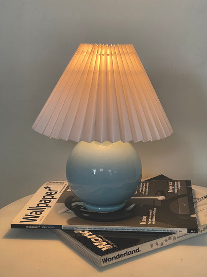 Baby blue ceramic ball lamp