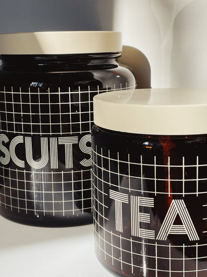 Retro 80’s gridded biscuit jar