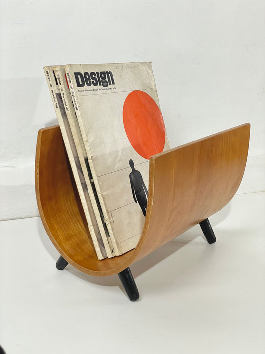 Mid century bent wood magazine/book rack