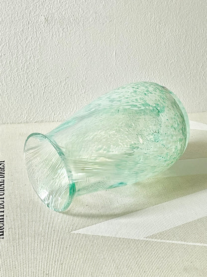 Mint green swirl vase