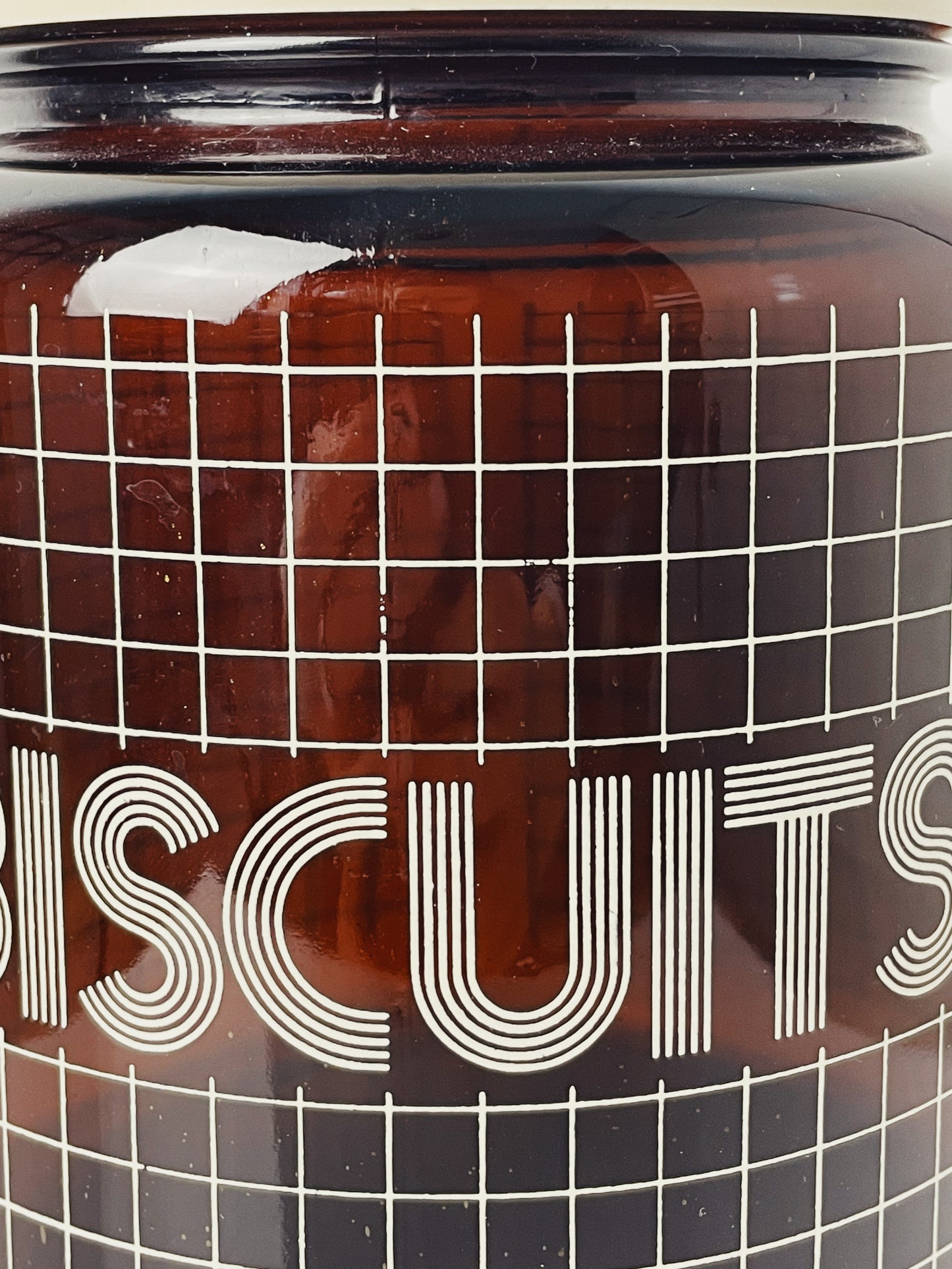 Retro 80’s gridded biscuit jar