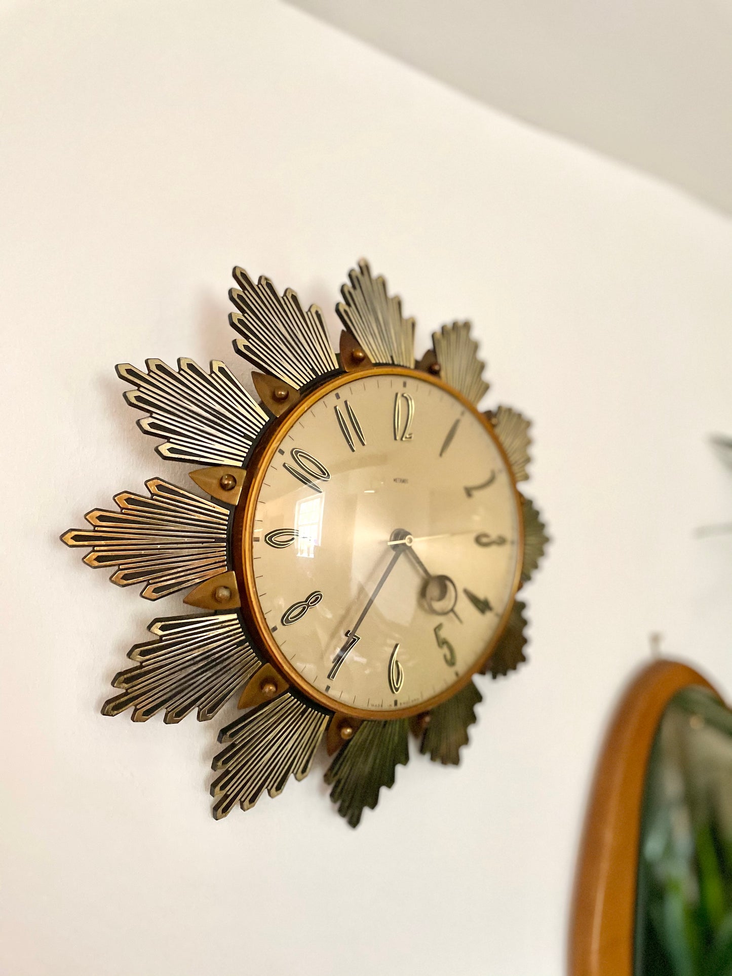 Metamec sunburst wall clock