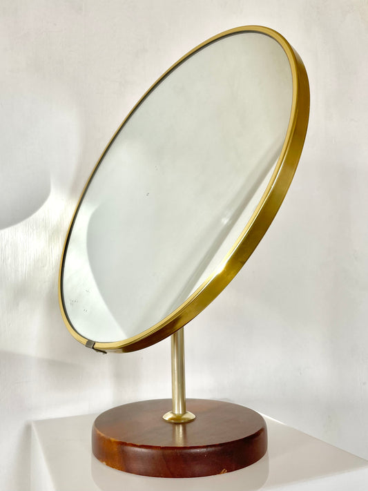 Schreiber teak mid-century table mirror