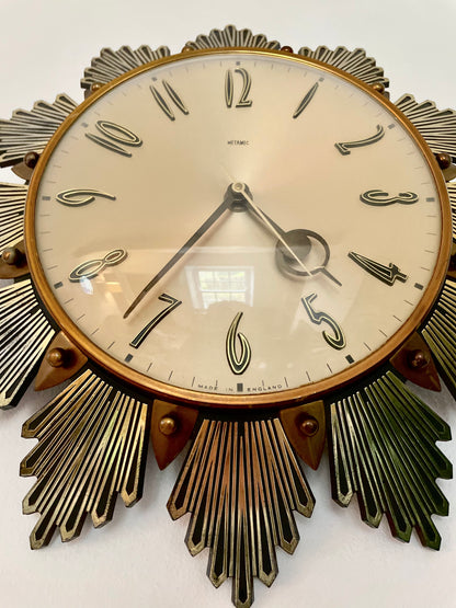 Metamec sunburst wall clock