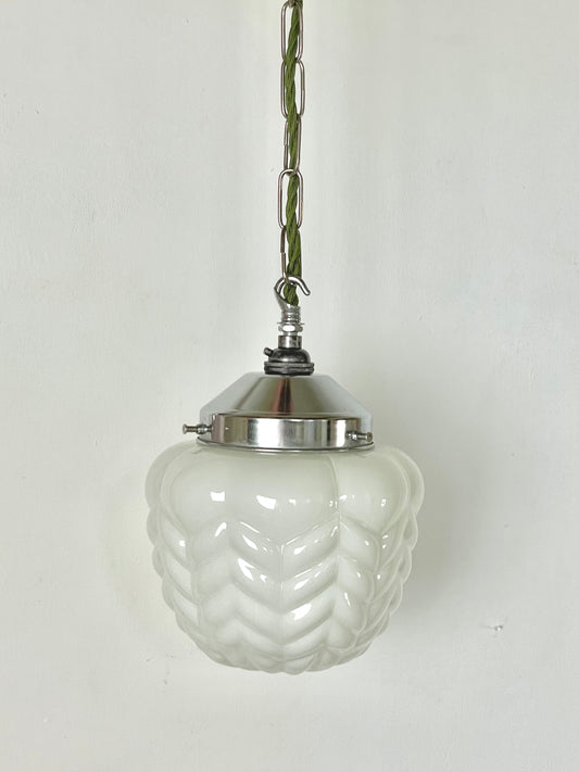 Milk glass opaline ceiling pendant