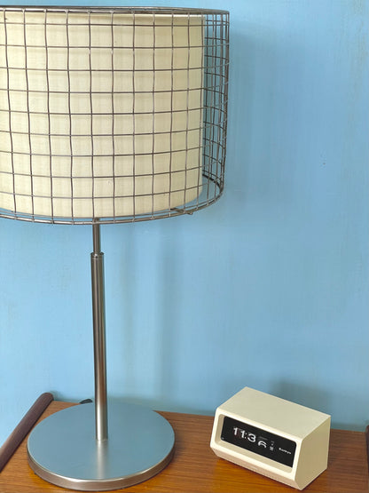 Modernist chrome caged lamp