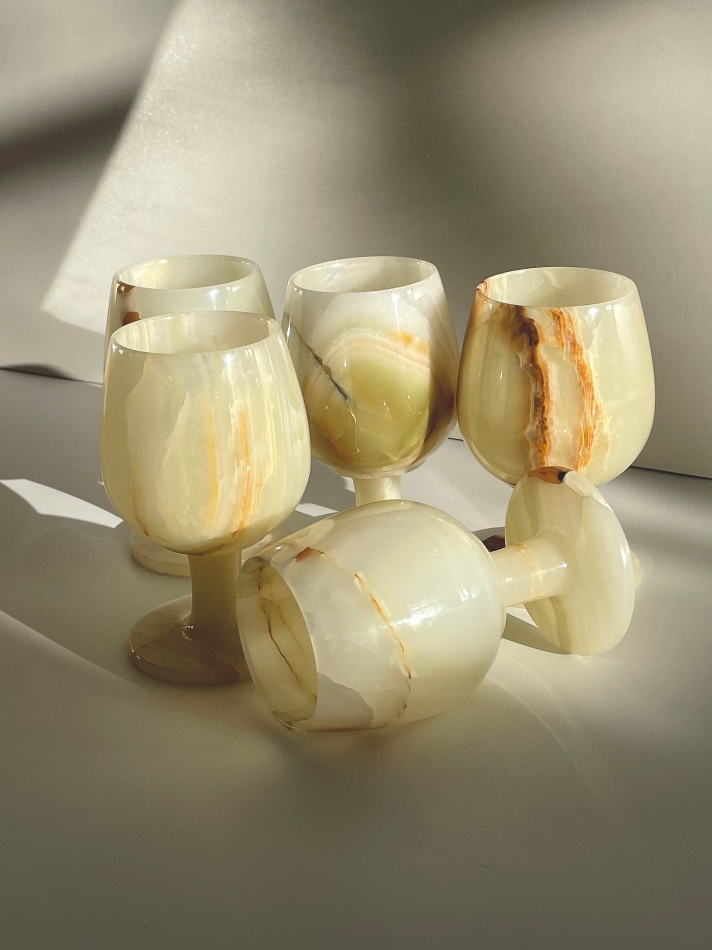 Set of onyx wine glasses