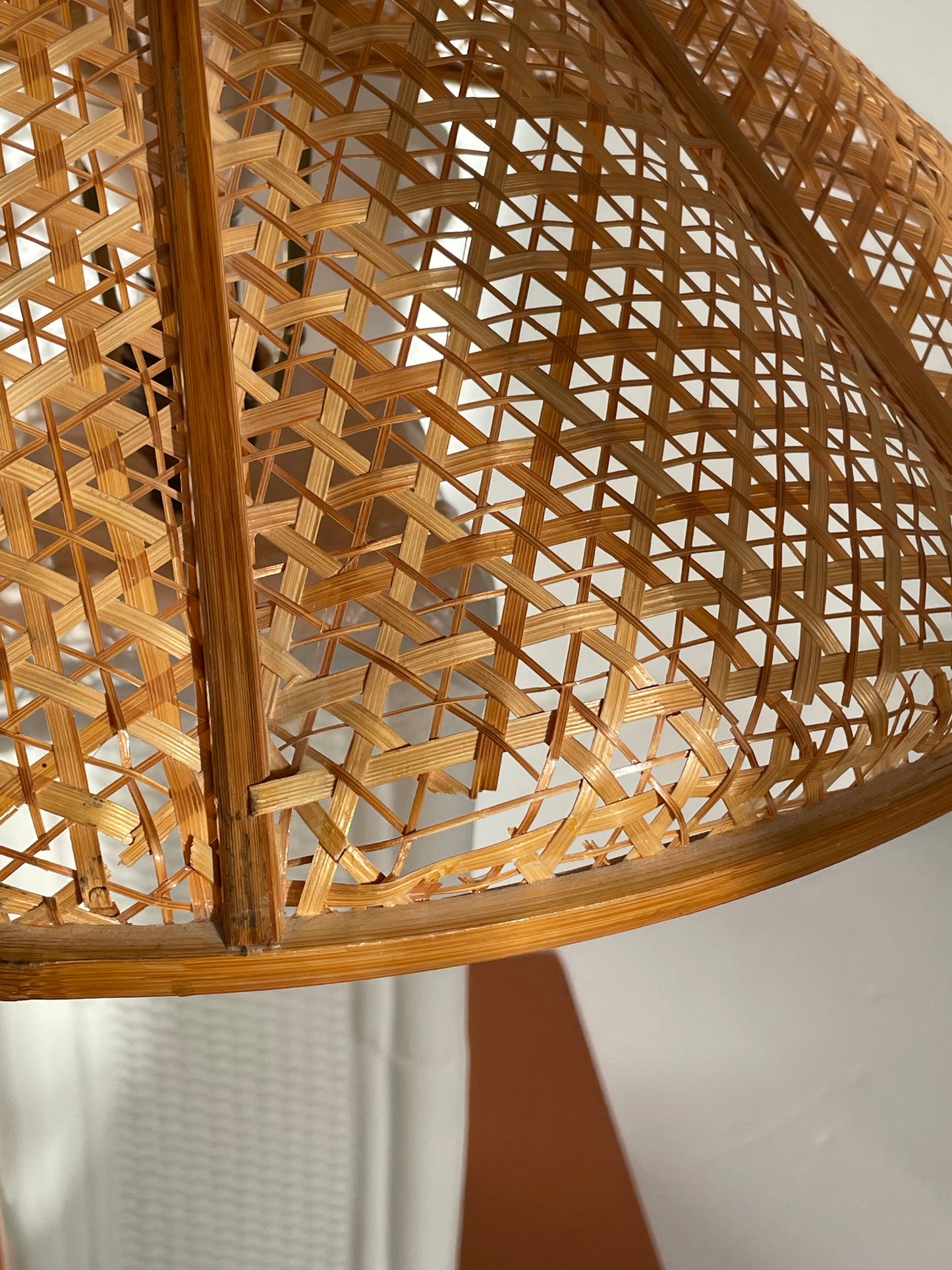 Italian ceramic and wicker lamp