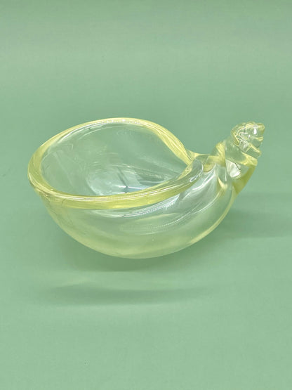 Lime green Murano scroll bowl