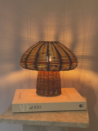 Wicker mushroom lamp