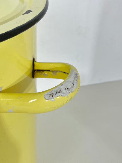 Vintage yellow enamel bin