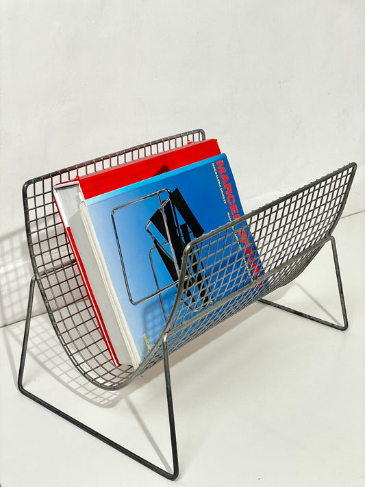 80’s metal grid magazine/book rack