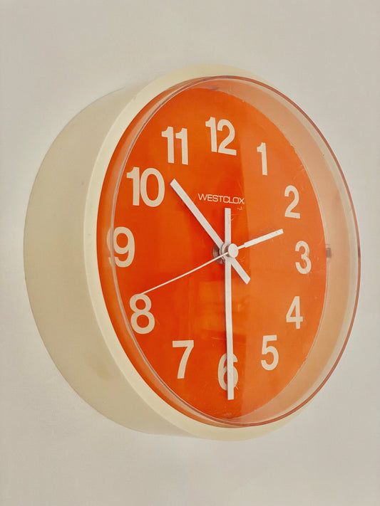 Orange Westclox clock