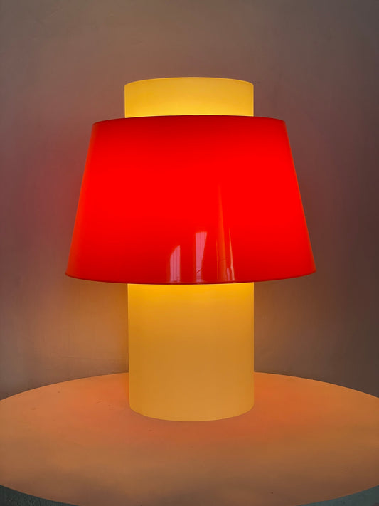 Modern art Yki Nummi style orange and white lamp