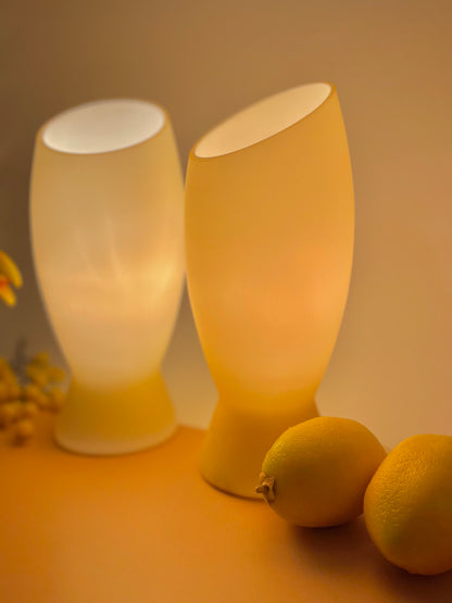 Pastel yellow glass lamp