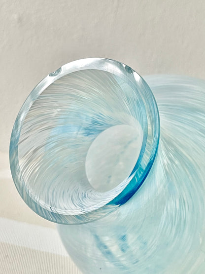 Medium blue swirl vase