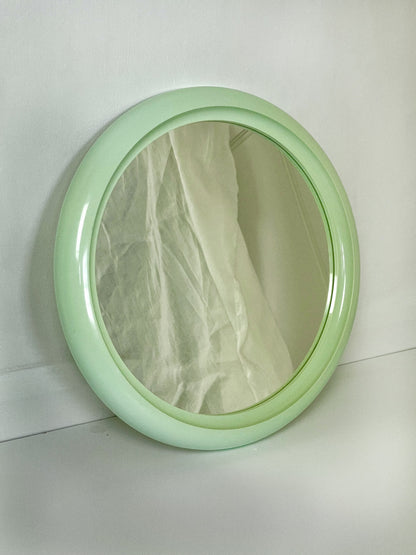 Green 70’s round mirror