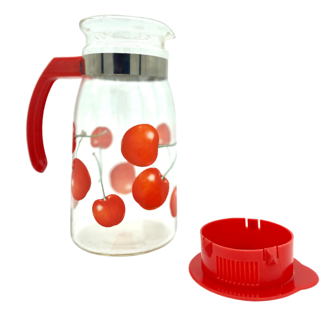 Retro red cherry glass jug