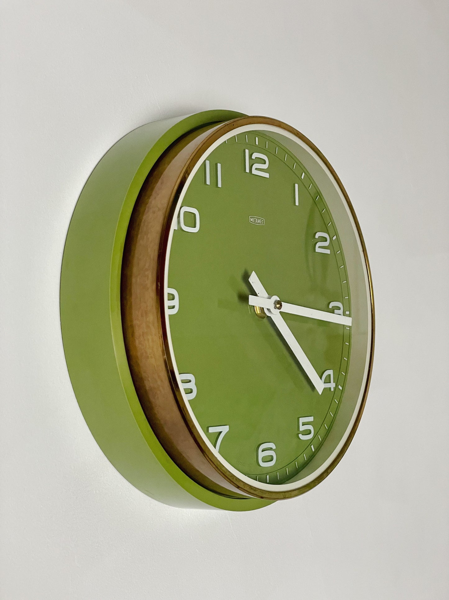 Olive green Metamec clock