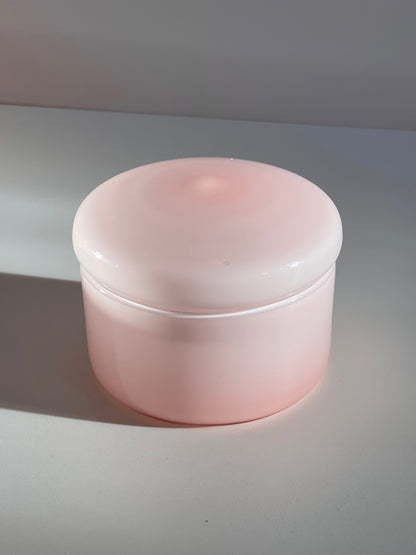 Pale powder pink glass pot