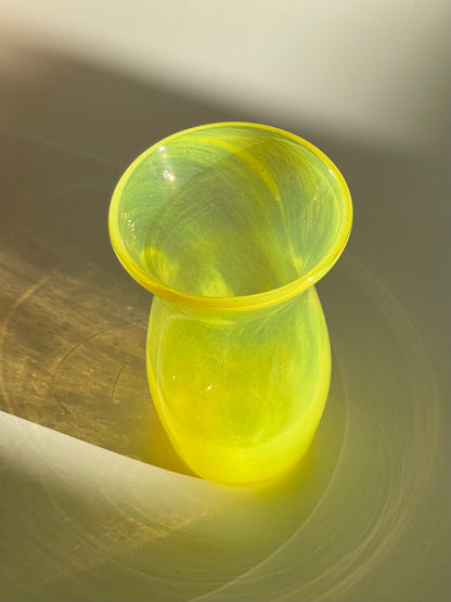 Luminous yellow vase