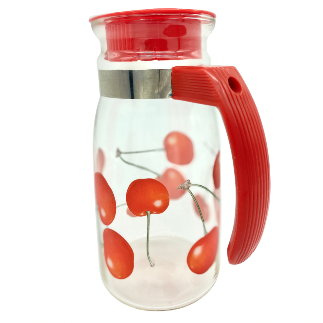 Retro red cherry glass jug