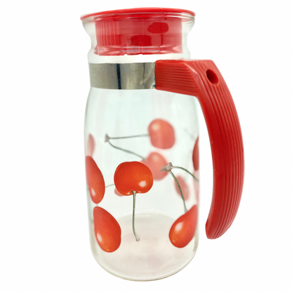 Retro red cherry glass jug